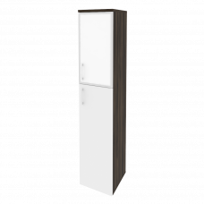 Onix Шкаф высокий узкий правый O.SU-1.7 R (R) white Дуб Мали/Белый Бриллиант/Стекло White 400*420*19