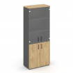 Style Project Шкаф высокий широкий SN.STS-102 Антрацит/Тиквуд Светлый/Прозрачный/Черный Ручки 796*40