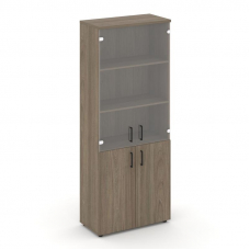 Style Project Шкаф высокий широкий SN.STS-102 Вяз Благородный/Прозрачный/Черный Ручки 796*400*1982