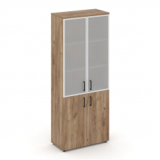 Style Project Шкаф высокий широкий SN.STS.E-103 Дуб Табак/Сатин/Черный Ручки 796*400*1982