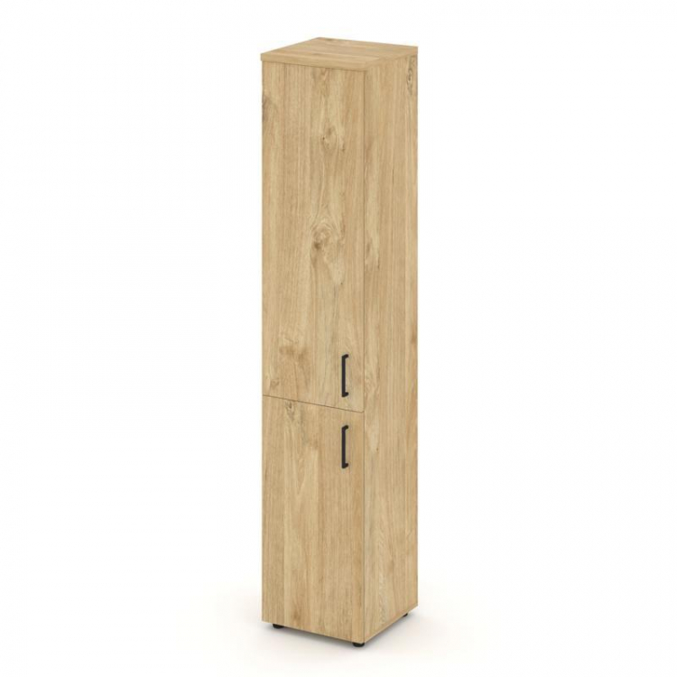 Style Project Шкаф высокий узкий SN.STU.E-104(L) Тиквуд Светлый/Черный Ручки 400*400*1982