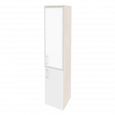 Onix Шкаф высокий узкий правый O.SU-1.2 R (R) white Денвер Светлый/Белый Бриллиант/Стекло White 400*