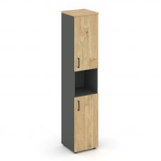 Style Project Шкаф высокий узкий SN.STU.E-107(R) Антрацит/Тиквуд Светлый/Черный Ручки 400*400*1982