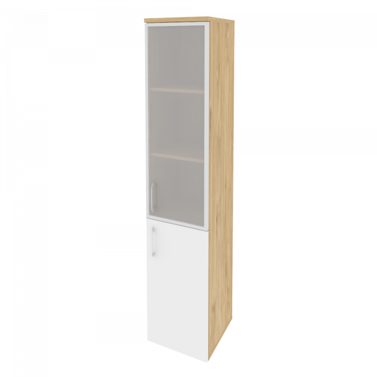 Onix Шкаф высокий узкий правый O.SU-1.2 R (R) Тиквуд Светлый/Белый Бриллиант 400*420*1977