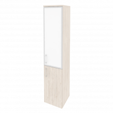 Onix Шкаф высокий узкий правый O.SU-1.2 R (R) white Денвер Светлый/Стекло White 400*420*1977