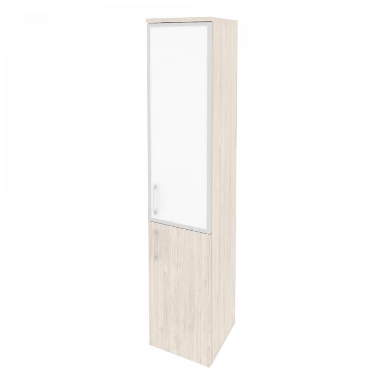 Onix Шкаф высокий узкий правый O.SU-1.2 R (R) white Денвер Светлый/Стекло White 400*420*1977