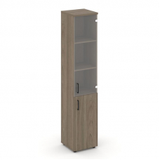 Style Project Шкаф высокий узкий SN.STU.E-102(R) Вяз Благородный/Прозрачный/Черный Ручки 400*400*198