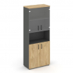 Style Project Шкаф высокий широкий SN.STS-105 Антрацит/Тиквуд Светлый/Прозрачный/Черный Ручки 796*40