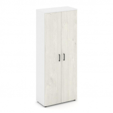 Style Project Шкаф высокий широкий SN.STS-108 Белый/Белый/Дуб Наварра/Черный Ручки 796*400*1982