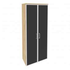 Onix Шкаф высокий широкий O.ST-1.10 R black Тиквуд Светлый/Стекло Black 800*420*1977