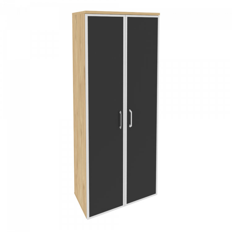 Onix Шкаф высокий широкий O.ST-1.10 R black Тиквуд Светлый/Стекло Black 800*420*1977