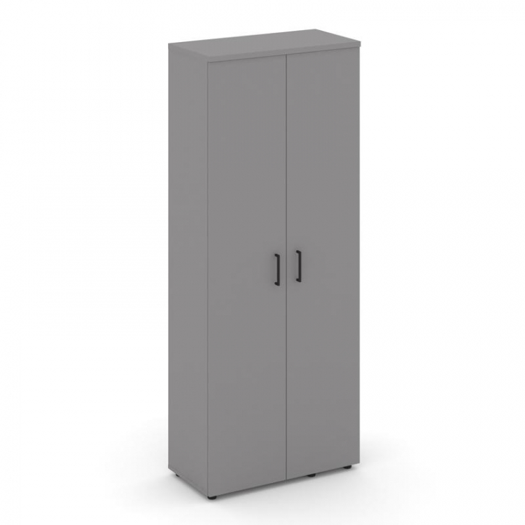 Стайл Проджект Шкаф высокий широкий (2 высоких фасада ЛДСП) SN.STS.E-108 Серый Пепел/Черный Ручки 79