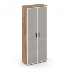 Style Project Шкаф высокий широкий SN.STS.E-109 Дуб Табак/Сатин/Черный Ручки 796*400*1982