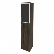 Onix Шкаф высокий узкий правый O.SU-1.7 R (R) black Дуб Мали/Стекло Black 400*420*1977