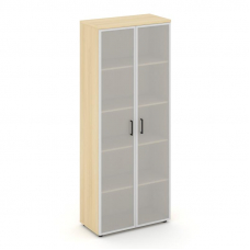 Style Project Шкаф высокий широкий SN.STS.E-109 Акация Лорка/Сатин/Черный Ручки 796*400*1982