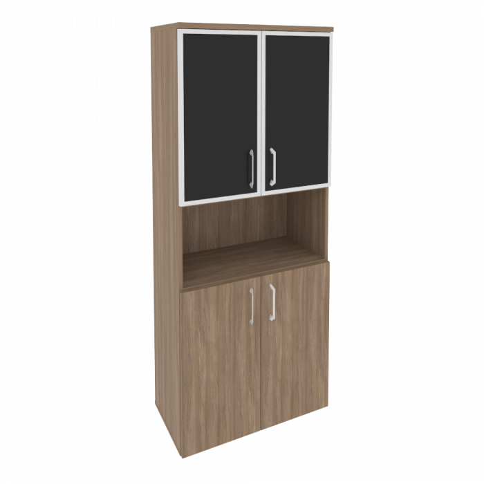 Onix Шкаф высокий широкий O.ST-1.4 R black Дуб Аризона/Стекло Black 800*420*1977