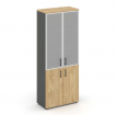 Style Project Шкаф высокий широкий SN.STS-103 Антрацит/Тиквуд Светлый/Сатин/Черный Ручки 796*400*198