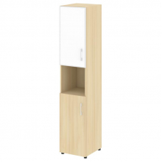 Yalta Шкаф узкий LT.SU-1.4 R (L) white Акация Лорка/Стекло White 400*450*1987