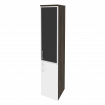 Onix Шкаф высокий узкий правый O.SU-1.2 R (R) black Дуб Мали/Белый Бриллиант/Cтекло Black 400*420*19