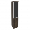 Onix Шкаф высокий узкий левый O.SU-1.2 R (L) black Дуб Мали/Стекло Black 400*420*1977