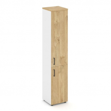 Style Project Шкаф высокий узкий SN.STU-104(R) Белый/Тиквуд Светлый/Черный Ручки 400*400*1982