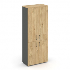 Style Project Шкаф высокий широкий SN.STS.E-104 Антрацит/Тиквуд Светлый/Черный Ручки 796*400*1982