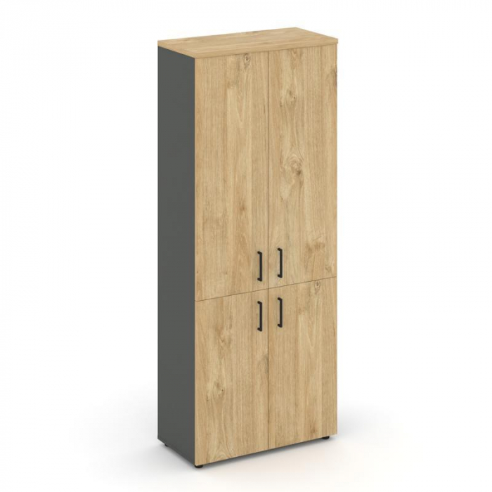 Style Project Шкаф высокий широкий SN.STS.E-104 Антрацит/Тиквуд Светлый/Черный Ручки 796*400*1982