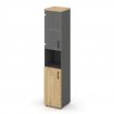 Style Project Шкаф высокий узкий SN.STU-105(L) Антрацит/Тиквуд Светлый/Прозрачный/Черный Ручки 400*4