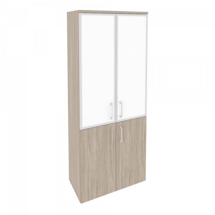 Onix Шкаф высокий широкий O.ST-1.2 R white Дуб Аттик/Стекло White 800*420*1977