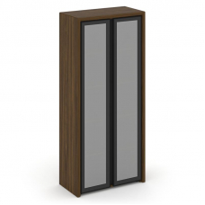 Corner Шкаф высокий широкий COR.ST-1.10R Орех Лоренцо/Графит/Сатин/Черная Рама 900*450*2000