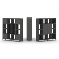 Style Project Набор стеллажа 2-х сторон., 4 яр. SN.NSD-441 Антрацит/Металл Антрацит 1488*400*1615