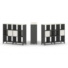 Style Project Набор стеллажа 2-х сторон., 3 яр. SN.NSD-341 Антрацит/Дуб Наварра/Металл Антрацит 1488