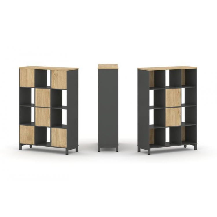 Style Project Набор стеллажа 1 сторон., 4 яр. SN.NS-431 Антрацит/Тиквуд Светлый/Металл Антрацит 1121