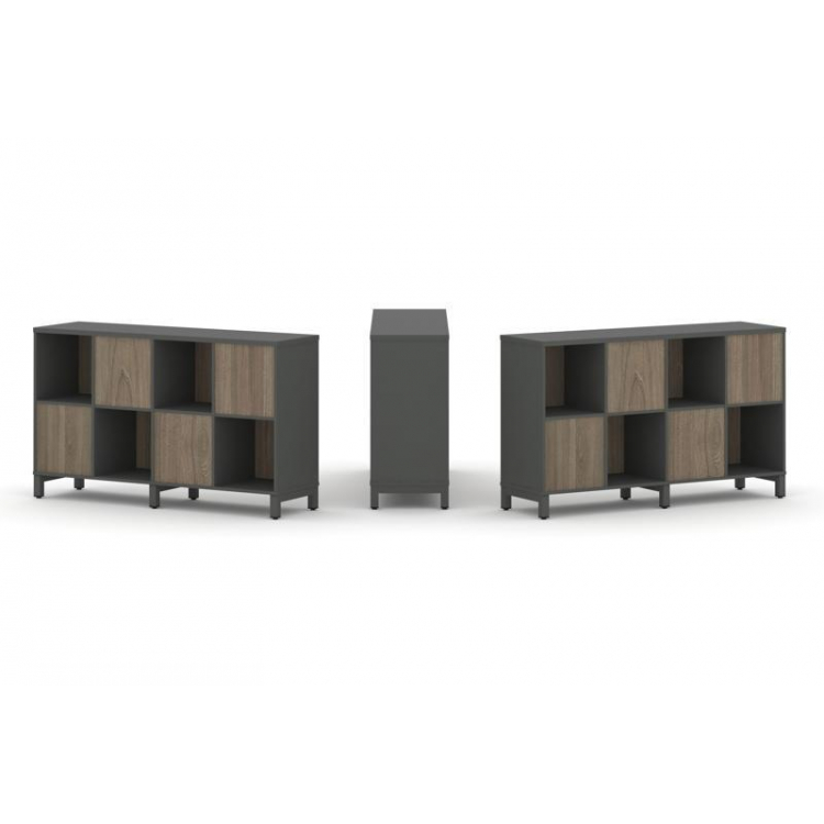 Style Project Набор стеллажа 2-х сторон., 2 яр. SN.NSD-241 Антрацит/Вяз Благородный/Металл Антрацит