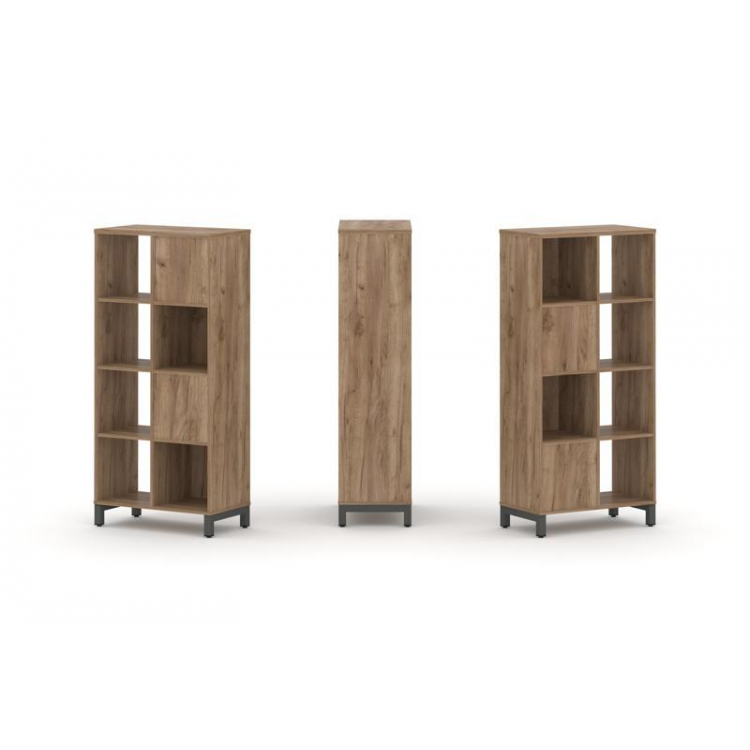 Style Project Набор стеллажа 2-х сторон., 4 яр. SN.NSD-421 Дуб Табак/Металл Антрацит 754*400*1615