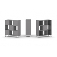 Стайл Проджект Набор стеллажа одностороннего, 3 яруса SN.NS-331 Серый Пепел/Металл Белый 1121*400*12