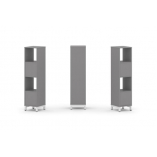 Стайл Проджект Набор стеллажа одностороннего, 4 яруса SN.NS-411 Серый Пепел/Металл Белый 387*400*161