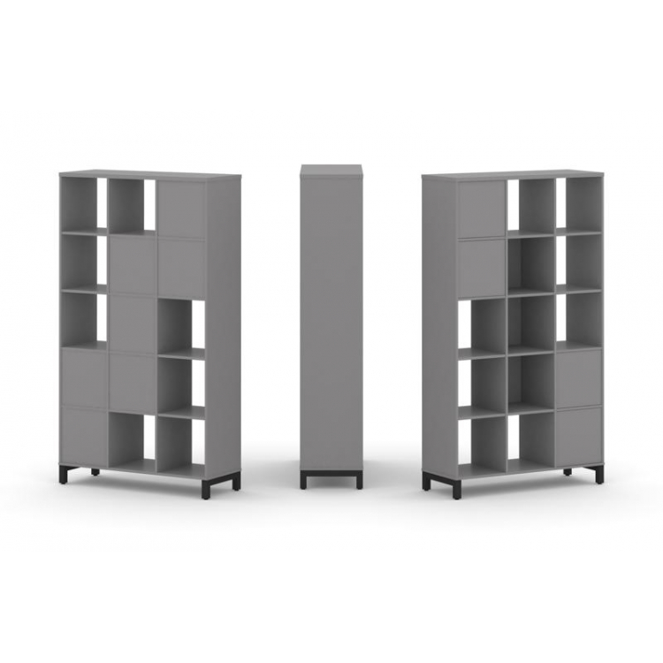 Стайл Проджект Набор стеллажа одностороннего, 5 ярусов SN.NS-531 Серый Пепел/Металл Черный 1121*400*