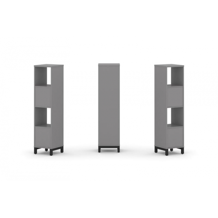 Стайл Проджект Набор стеллажа одностороннего, 4 яруса SN.NS-411 Серый Пепел/Металл Черный 387*400*16