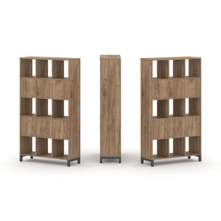 Style Project Набор стеллажа 2-х сторон., 5 яр. SN.NSD-531 Дуб Табак/Металл Антрацит 1121*400*1982