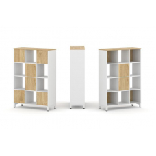 Style Project Набор стеллажа 1 сторон., 4 яр. SN.NS-431 Белый/Тиквуд Светлый/Металл Белый 1121*400*1