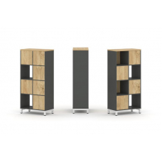 Style Project Набор стеллажа 1 сторон., 4 яр. SN.NS-421 Антрацит/Тиквуд Светлый/Металл Белый 754*400