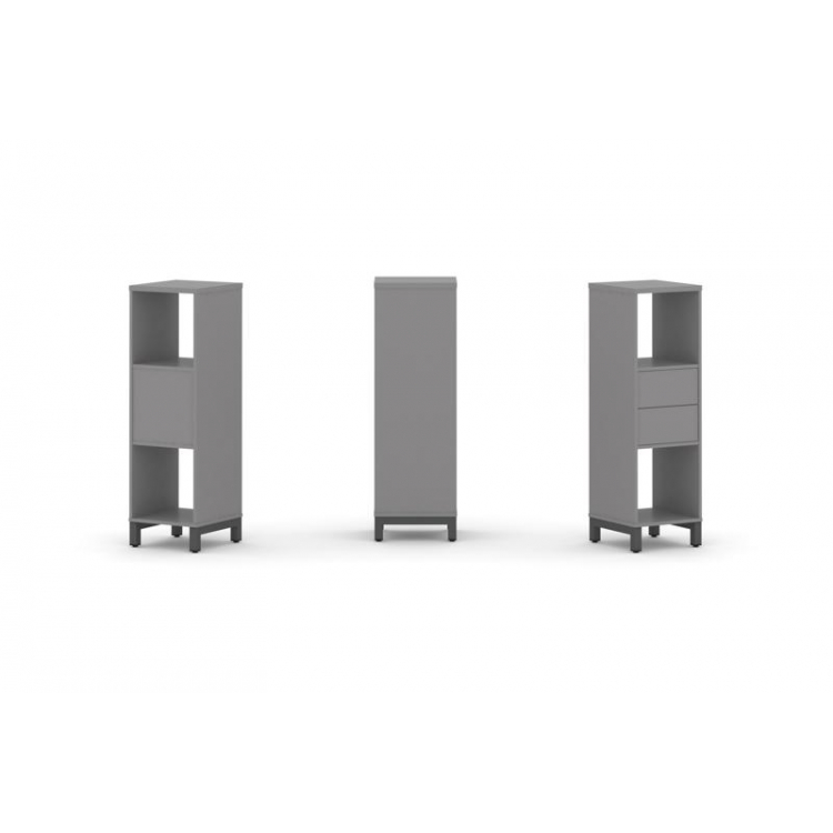 Стайл Проджект Набор стеллажа одностороннего, 3 яруса SN.NS-311 Серый Пепел/Металл Антрацит 387*400*