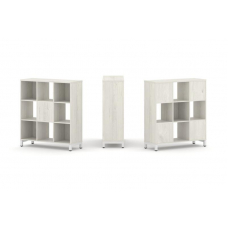 Style Project Набор стеллажа 2-х сторон., 3 яр. SN.NSD-331 Дуб Наварра/Металл Белый 1121*400*1248
