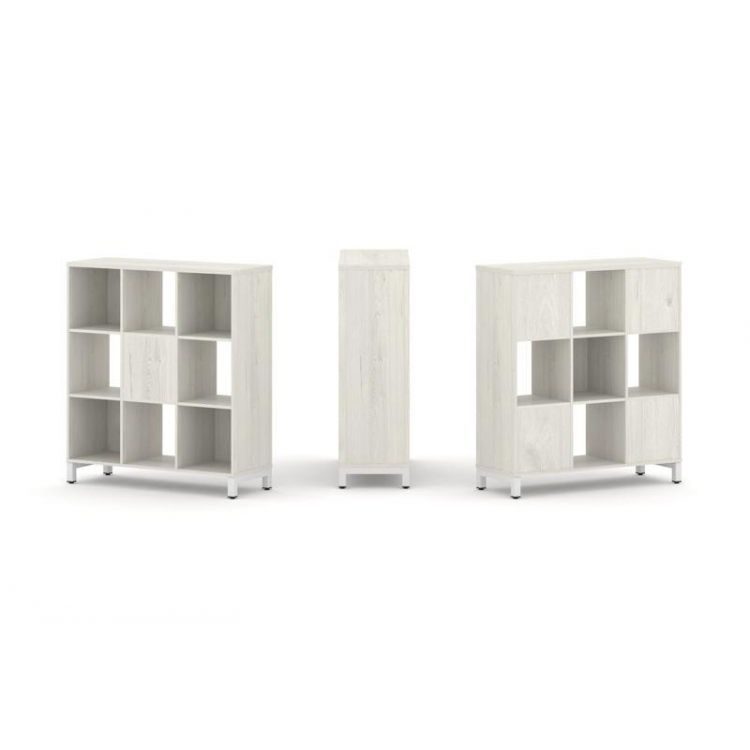 Style Project Набор стеллажа 2-х сторон., 3 яр. SN.NSD-331 Дуб Наварра/Металл Белый 1121*400*1248