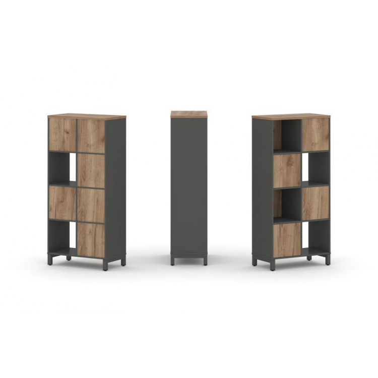 Style Project Набор стеллажа 1 сторон., 4 яр. SN.NS-421 Антрацит/Дуб Табак/Металл Антрацит 754*400*1