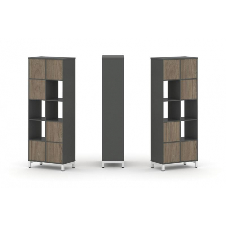 Style Project Набор стеллажа 1 сторон., 5 яр. SN.NS-521 Антрацит/Вяз Благородный/Металл Белый 754*40