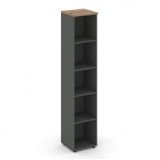 Style Project Стеллаж высокий узкий SN.STU.E-100 Антрацит/Дуб Табак 400*400*1982