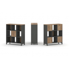 Style Project Набор стеллажа 2-х сторон., 3 яр. SN.NSD-331 Антрацит/Дуб Табак/Металл Антрацит 1121*4