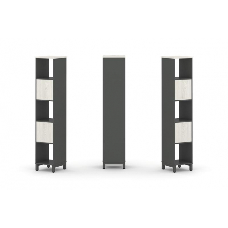 Style Project Набор стеллажа 1 сторон., 5 яр. SN.NS-511 Антрацит/Дуб Наварра/Металл Антрацит 387*400